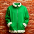 thumbnail image 5 of LIJCC Girls Mock Neck Jackets Furry Trim Winter Warm Zipper Sweatshirts Soft Fleece Oversized Xmas Trendy Coats(Green,10-11 Years), 5 of 9