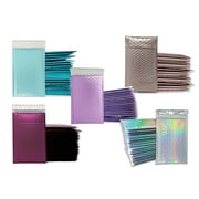 4x8" Inch Purple Lilac, Nude Pink, Holographic, Blue Midnight, Aqua Ice Blue, Burgundy Metallic Bubble Mailers, Padded Envelopes, 4x7.25 Inside