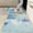 Blue and White, variant on 2 Pieces Kitchen Rugs, Abstract Anti Fatigue Non Slip Foam Cushioned Orange Yellow Dappled Modern Comfort Indoor Floor Mat Runner Rug Set for Laundry Office Sink Bathroom (17"x48"+17"x24")