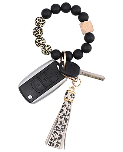 Wristlet Keychain Silicone Keychain Bracelet Perfect Gift Beaded Wristlet Stretchy Keychain Bracelet Mama Wristlet Key Chain