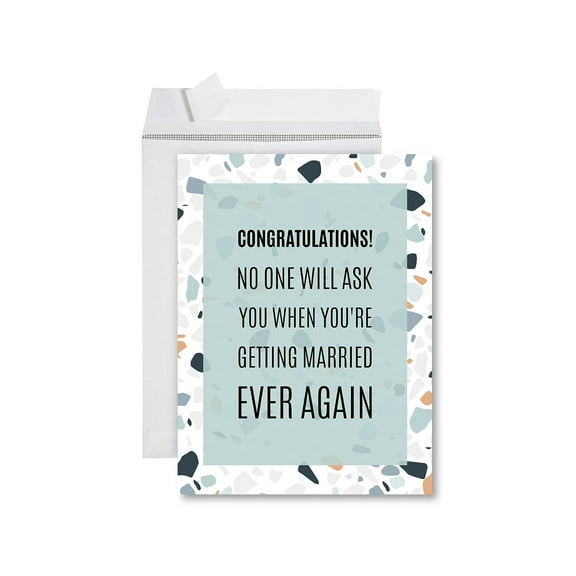 Koyal Wholesale Funny Congratulations Jumbo Card With Envelope, Ask You Ever Again, Wedding Engagement, 1-Pack
