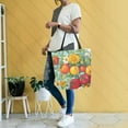 thumbnail image 4 of FORMRS Womens Canvas Tote Bag with Zipper Inner Pocket Shoulder Handbag, Vibrant Tomatoes, 4 of 7