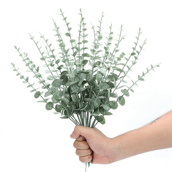 Fake Plants Promotion Sale! Nomeni 20 Pcs Artificial Leaves Stems Faux Greenery Decor Branches Real for Floral Arrangement Vase Wedding Bouquets Centerpiece, Home Decor Clearance Sale Green