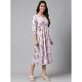 thumbnail image 5 of Janasya Women's Lavender Satin Digital Floral Printed A, 5 of 8