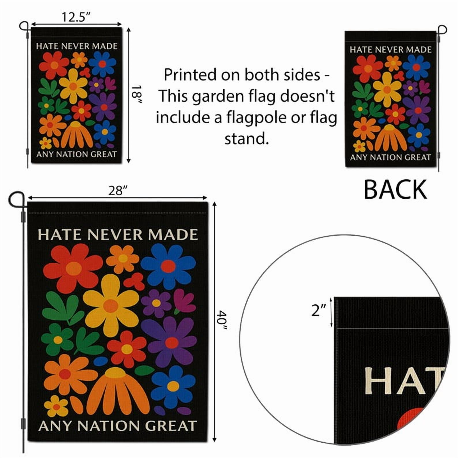 ViciArt Floral Equality Garden Flag – 36”x60” Political Yard Decor, Colorful Outdoor Banner, Progressive Decor