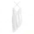 thumbnail image 6 of Lace Trendy Trim Satin Women Tank Top V Neck Silk Sexy Camisole Tops Asymmetrical Backless Spaghetti Strap Cami Tops Casual Summer Outfits Womens Tops Date Night Slip Dresses 2026 Beige L, 6 of 7
