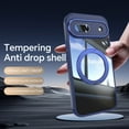 thumbnail image 6 of for Google Pixel 8A Case with Lens Protector, [Foldable Stand & Rotatable Ring Holder], Glossy Shockproof Bumper Dustproof Clear Women Men Case for Google Pixel 8A, Blue, 6 of 10
