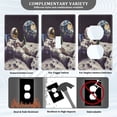 thumbnail image 3 of Yayeee Duplex Wall Plate 1-Gang 4.5"x2.7" Home Receptacle Light Switch Decorative Outlet Cover, Beige Astronaut, 3 of 7
