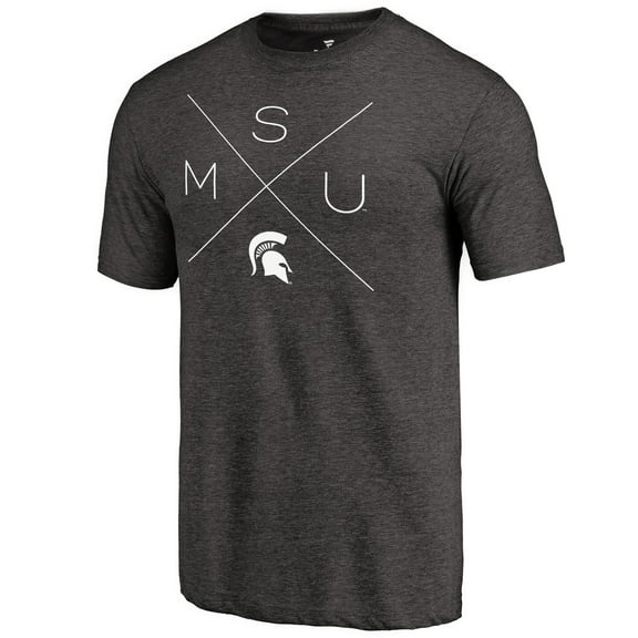 Men's Black Michigan State Spartans Quad Tri-Blend T-Shirt