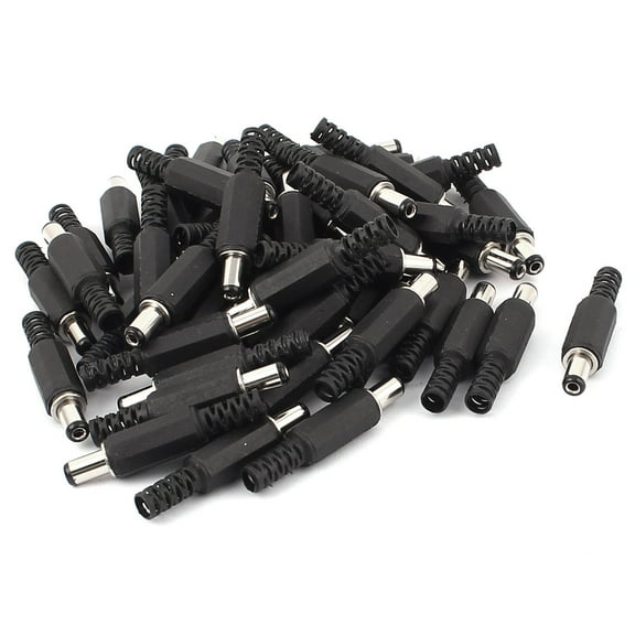 50 Pcs DC Plug Cable Power Supply Male Inline Connector Socket 5.5mm x 2.1mm