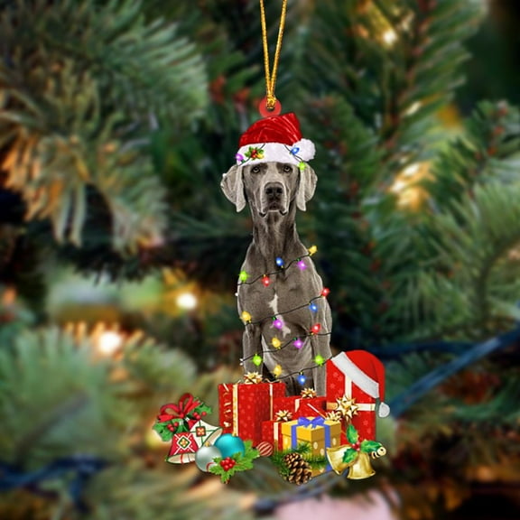 Acrylic 2D FLAT Weimaraner 1-Dog Be Christmas Tree Hanging Ornament