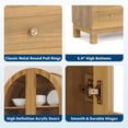 thumbnail image 6 of Litake 71" Tall Arched Bookshelf, Modern Bookcase with 2 Drawers, Glass Door and Adjustable Shelf, Wooden Display Cabinet, Versatile Bookshelf Kitchen Storage Pantry for Living Room, Bedroom- Natural, 6 of 8