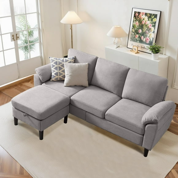 Pingliang Home Sectional Sofa Couch with Storage Ottoman,Modern 3 Seat L Shaped Sofa Couch for Living Room Apartment Studio Office