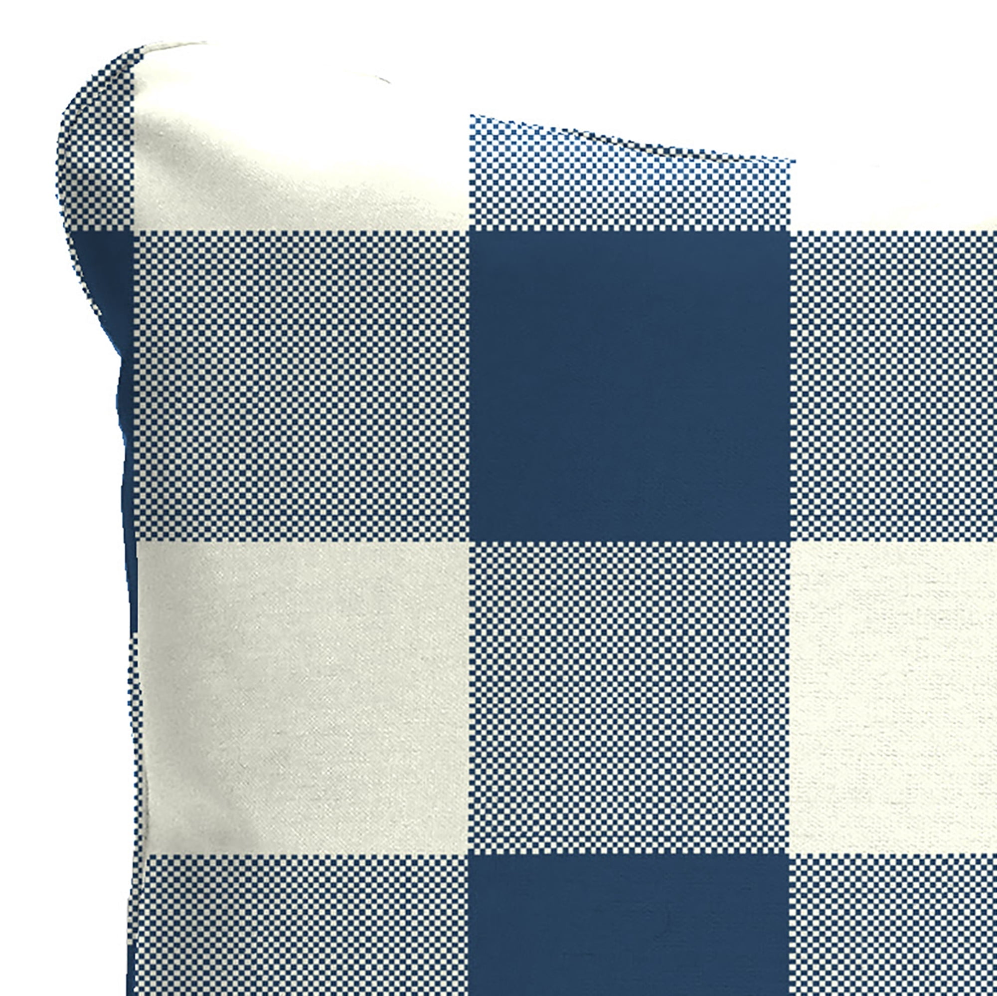 Jordan Manufacturing 21" x 24" Navy Buffalo Check Rectangular Outdoor Deep Seat Chair Back Cushion with Welt