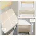 thumbnail image 3 of Yardi Yarda Velvet Rattan Side Accent Chairs Set of 2 with Chrome Legs, Modern Mid Century Breuer Designed Chairs, Upholstered Chairs for Indoor, Beige, 3 of 20