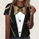 thumbnail image 1 of Puntoco Liquidación de camisetas cortas para mujer, nueva camiseta estampada informal de moda para mujer, camiseta de manga corta con cuello redondo, 1 of 4