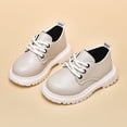 thumbnail image 2 of ZHOGXU Toddler Boys Girls Leather Shoes Solid Color Hook And Loop Kids School Formal Casual Shoes,White,2-2.5 Years, 2 of 4