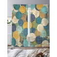 thumbnail image 2 of Teal Yellow Circle Sheer Curtains for Living Room Bedroom Geometric Abstract Art Sheer Curtains 108 Inch Long 2 Panels Set Light Filtering Curtain Window Treatments Drapes for Dining Room, 2 of 6