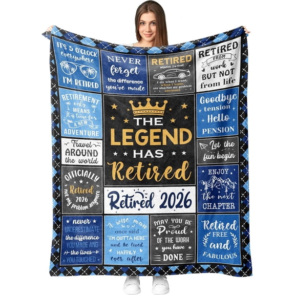 Retirement Gifts for Men 2026 – Men/Coworkers/Teachers Retirement Gifts Ideas Throw Blanket 50"X60" – Retired Party Decorations