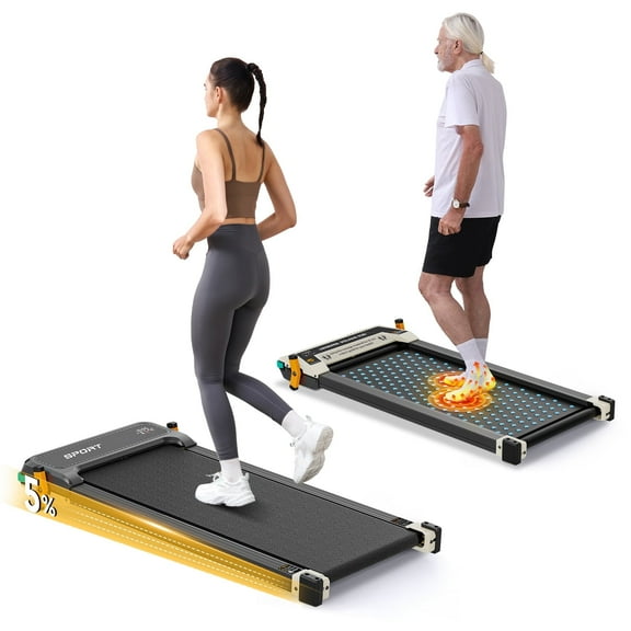 Dual-Sided Under Desk Treadmill with Incline - Compact 2-in-1 Walking Pad & Foot Massage, 330LBS , Aluminum Alloy,Ideal for Home/Office, Holiday Gift, Treadmills for Home Exercise