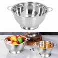 thumbnail image 1 of Canasta De Colador De Colas De Fruta De Metal De Acero Inoxidable, Tazón De Colador De Cocina Espacioso Con , Drenaje Para El Lavado De Verduras De Frutas, Para Cocinar Arroz De, 1 of 7