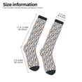 thumbnail image 2 of Easygdp Colorful Lightning Bolts Sport Knee High Socks Soccer Socks Calf Compression Athletic Socks for Men and Women, 2 of 6