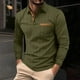 thumbnail image 1 of pstuiky camisa de manga larga para hombre, Camisa informal de verano para hombre, con cuello, botones y bolsillos, color liso Tops casuales para hombres m, 1 of 9