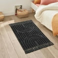 thumbnail image 6 of SUNDEREY Washable Bathroom Rugs 2'x3' Modern Kitchen Rug With Tessal, Dark Grey Bedroom Throw Rugs, Boho Tufted Rainbow Rugs, Farmhouse Indoor Door Mat for Entryway Porch Back Door, 6 of 7