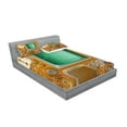 thumbnail image 2 of Ambesonne Retro Fitted Sheet & Pillow Sham Set, Grunge Steampunk Machine, Queen, Orange Green Pale Grey, 2 of 2