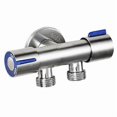thumbnail image 1 of G1/2 x 1/2 304 Stainless Steel Two Three-Way Angle Valve, Double Handle Double Control Single Cold Multi-Function Faucet Edition a_Perfect Gift, 1 of 5