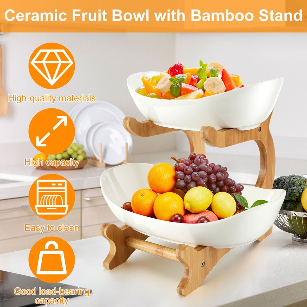 Puremagics Bol à Fruits Rond En Verre Cristal Peint à La Main