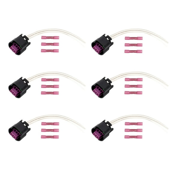 Set of 6 ISA Ignition Coil Connector for 2002-2012 Chevrolet Colorado 2004-2012 GMC Canyon 2006-2010 Hummer H3 H3T 2003-2008 Isuzu Ascender l4 l5 l6 2.8L 2.9L 3.5L 3.7L 4.2L Replacement For S953