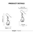 thumbnail image 6 of Sterling Silver Pearl Gemstone Drop Earrings for Women, Fashion Designer Handmade Jewelry, 4.2x1.4cm, 6 of 6