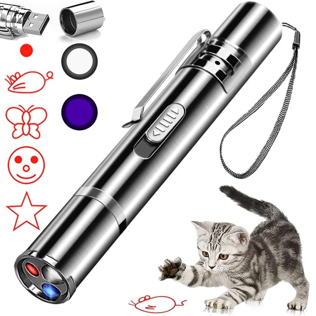 Juguete para Gatos IVVTRYI Apuntador Láser Recargable 7 Modos