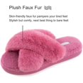 thumbnail image 5 of ULTRAIDEAS Women's Cross Band Fuzzy Fluffy House Shoes, Open Toe Slide Bedroom Slippers, 5 of 6