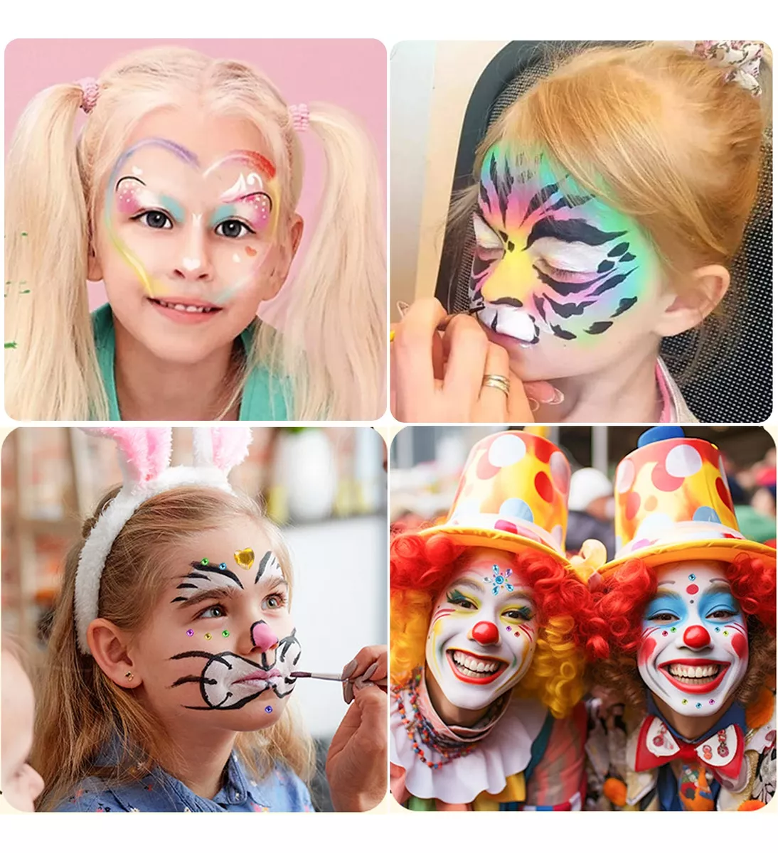 Face Body Paint Kit – 26 Colors Water-Based & Oil-Based Non-Toxic Makeup Palette with Brushes & Stencils,Safe for Kids & Adults,Halloween,Cosplay,SFX,Party & Stage Makeup