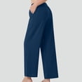 thumbnail image 5 of Axiiglly Wide Leg Pants for Women Drawstring Elastic Waist Flowy Trousers with Pockets Summer Beach Vacation Pants, S-2XL, 5 of 7
