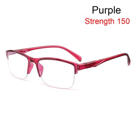 Men Women Eye Protection Vintage Comfortable PC Eyeglasses Reading Glasses Computer Goggles Ultra Light Frame PURPLE STRENGTH 150