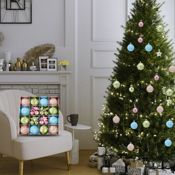 SCNOR 44 PCS Shatterproof Plastic Christmas Balls, Multicolor Ornaments for Christmas Tree Decorations