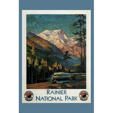 Rainier National Park Vintage Ad Poster Gustav Krollmann Us