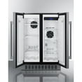 thumbnail image 3 of 24" wide undercounter frost-free side-by-side refrigerator-freezer in stainless steel with locks, stainless steel handles, and digital controls, 3 of 5