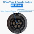 thumbnail image 5 of EV Charging Socket Outlet Type 2 Socket Connector 4 Point Fixed European Standard IEC 62196-2 32A 3 Phase AC,1 x Type 2 Female Socket Connector,Black, 5 of 5