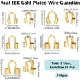 thumbnail image 4 of 300Pcs Wire Guardian 18K Gold Plated Brass U Shape Wire Guard Loops Thread Protector, 4 of 9