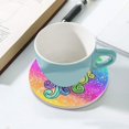 thumbnail image 5 of SKYSONIC Round Drink Coasters 1 Pcs Unicorn in Pastel Sky with Rainbow Absorbent Ceramic Coaster with Cork Base for Coffee Cups Housewarming Gift for Home Decor, 5 of 6