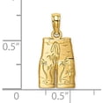 thumbnail image 4 of Solid 14K Yellow Gold Engraved Board Shorts w/Palm Trees Charm - 18.66mm, 4 of 6