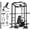 Black - Power Cage/Weight Bench/Barbell, variant on Mikolo Power Cage with Weight Stack Multi-Function Power Rack for Home Gym, Squat Rack, Cable Crossover System, for Strength Training, Red