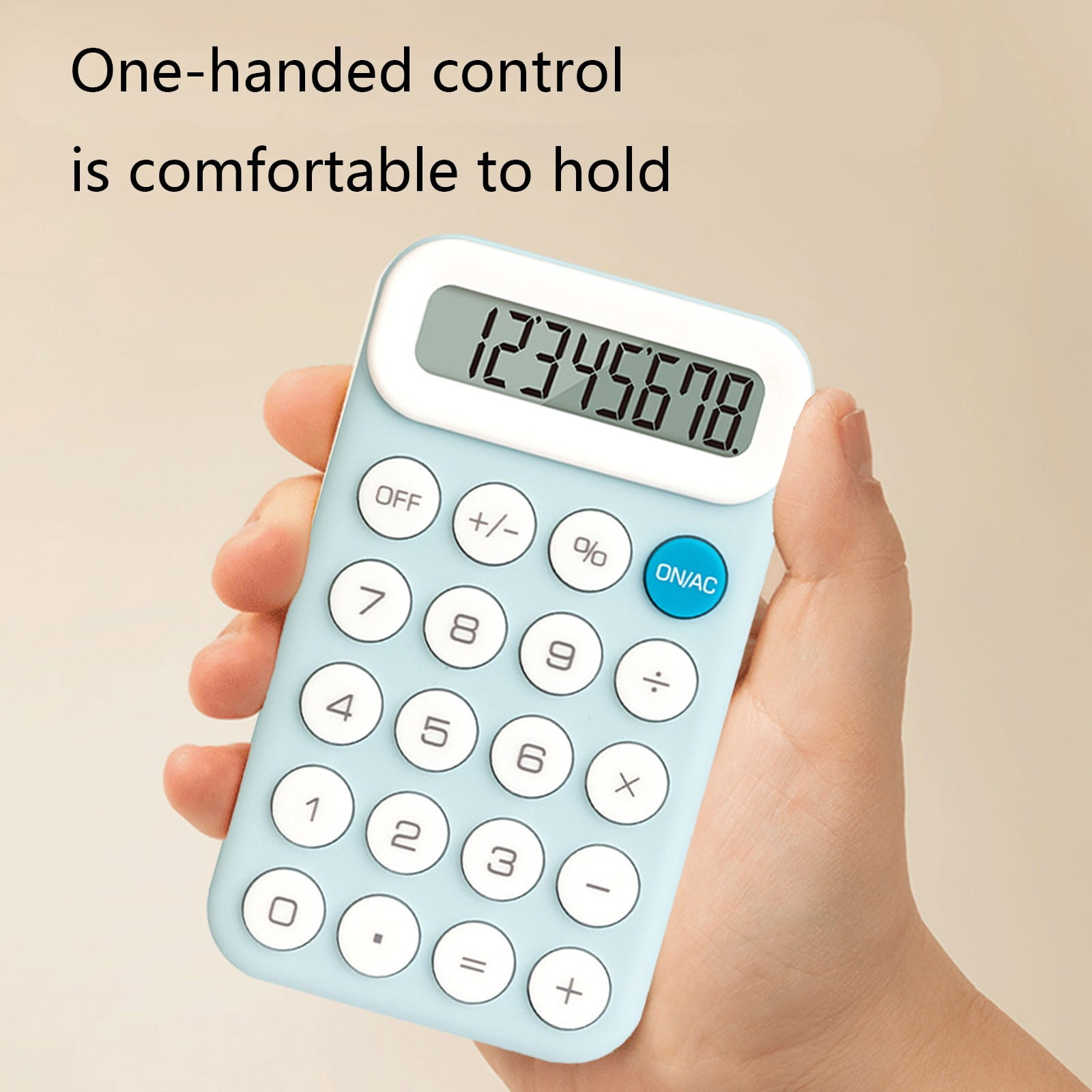 Weloille Back to School Portable Mini Calculator for Students with LCD Display, Soft Rubber Buttons, Lightweight ABS in Blue or Orange, 240 Functions