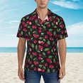 thumbnail image 4 of Lsque Ripe Red Cherry pattern Hawaiian Shirt for Men, Unisex Summer Beach Casual Short Sleeve Button Down Shirts-XX-Large, 4 of 9