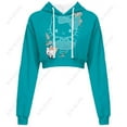 thumbnail image 1 of Chandail à Capuchon Imprimé Hello Kitty pour Femmes, Hauts Courts Kawaii Imprimés Harajuku, Sweat Court à Col Rond pour Femmes Harajuku, 1 of 7