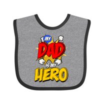 Inktastic Dad is My Hero Boys or Girls Baby Bib